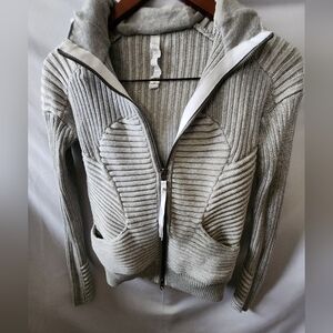Lululemon Gray Knit Hooded Jacket. Size6